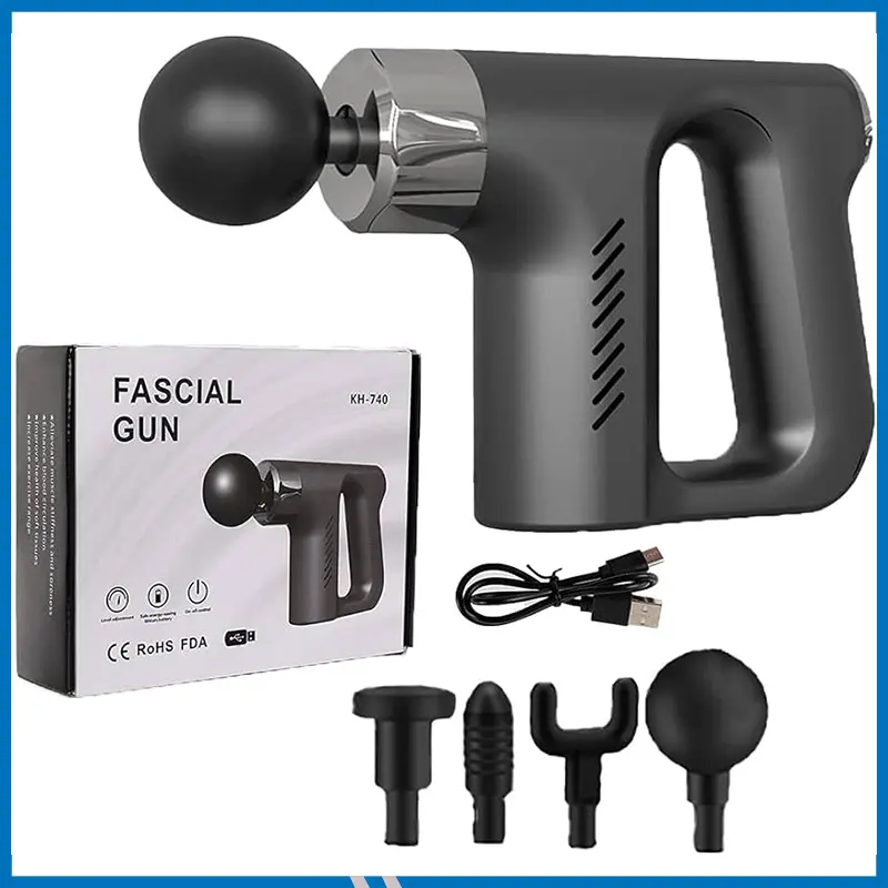 KH_320 Vibration Body Muscle Massager Fascial Gun - Black and White