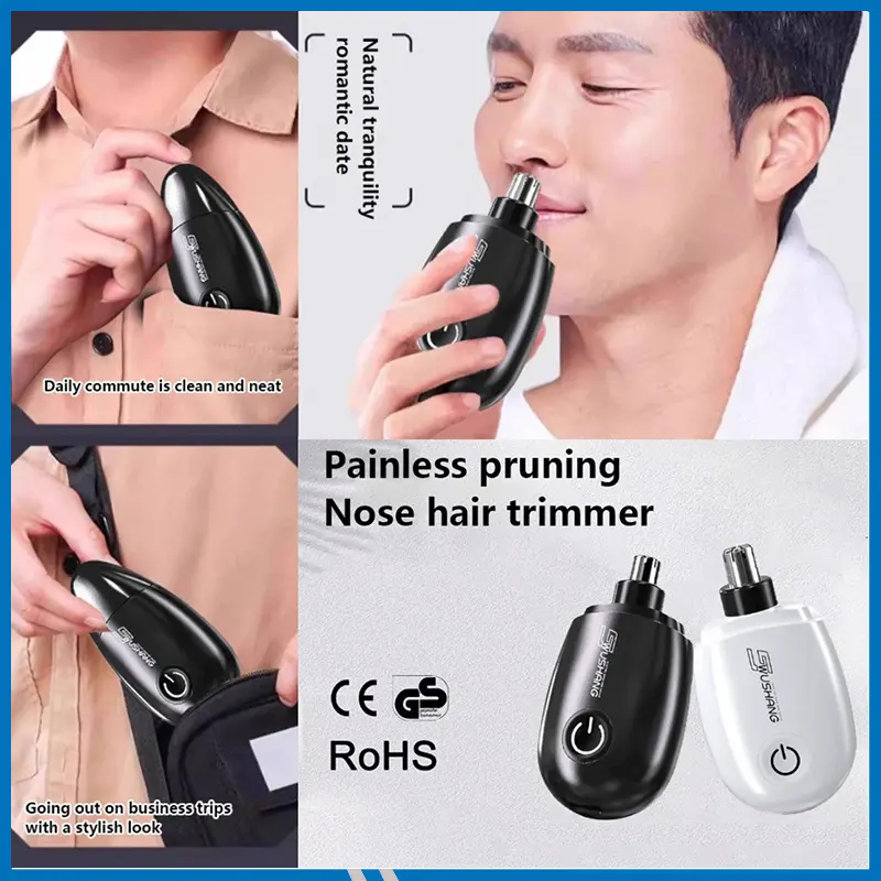 Portable Electric Nose & Ear Hair Trimmer Rechargeable & Painless Nose clipper for Men & Women