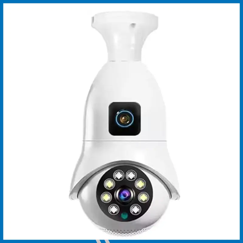 V380 Pro 2+2MP IP Camera Dual Lens E27 New Bulb Full Color Night Vision Two Way Audio Outdoor Security Camera