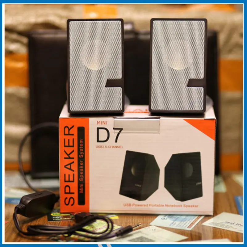 D7 Speaker For Mobile And Pc - Mini Sound Box - Woofer - Black - Enhanced Audio Experience For Multimedia