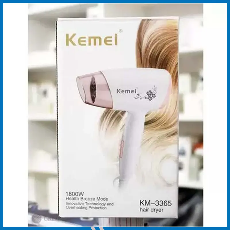 Kemei KM-3365 Silky Shine 1800 W Hot And Normal Air Foldable Hair Dryer