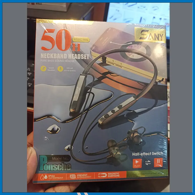 Sany Model No Ponsche Neckband Headset 50h Backup