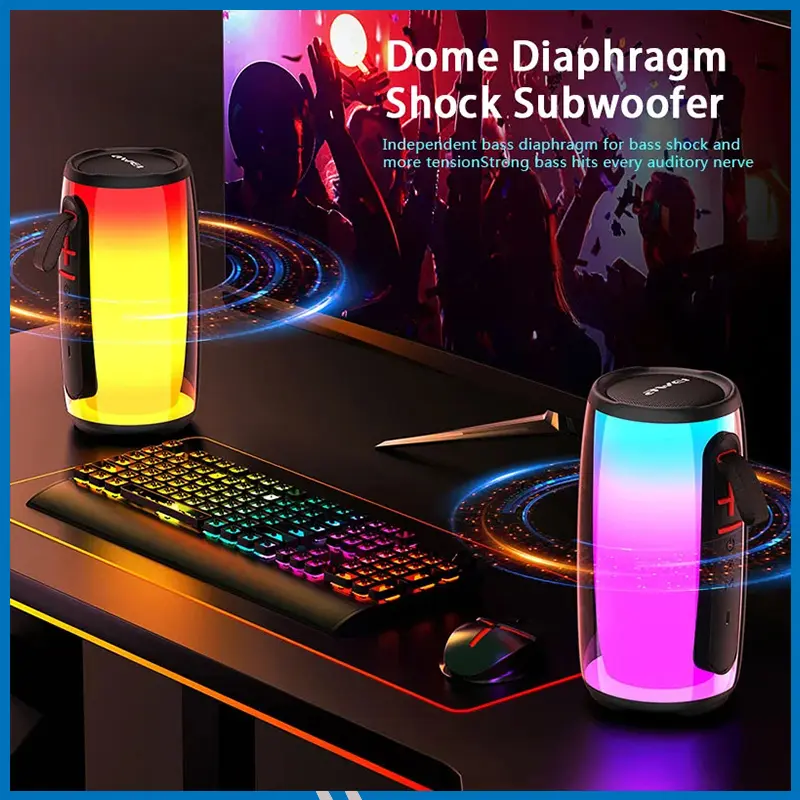 Awei Y528 Colourful Light& Tranprant Wireless Speaker