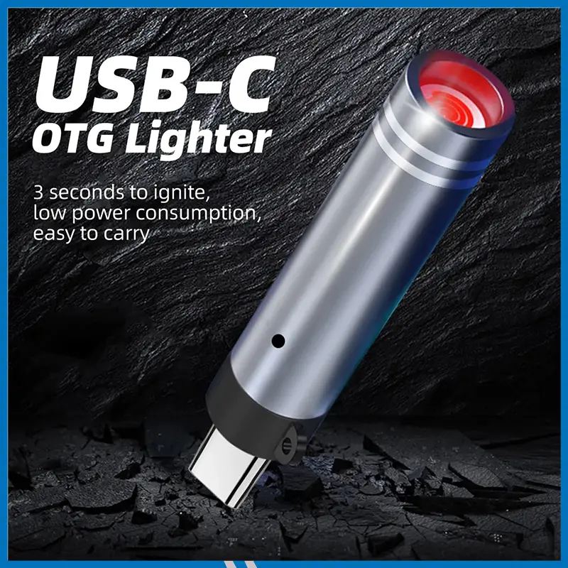 3 pis Metal Wireless Cigarette Lighter Windproof USB Type C ( MC115 )