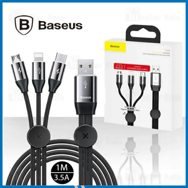 Baseus Car Co-sharing Cable for Micro USB, USB-C, and Lightning Device