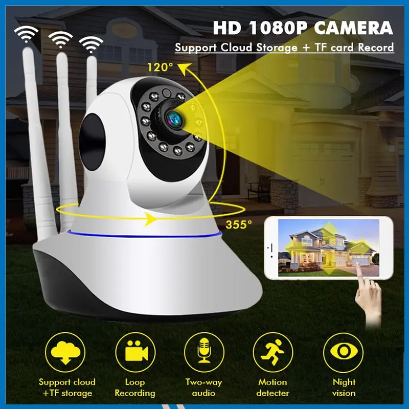 Three Antenna Robot Wifi IP Camera