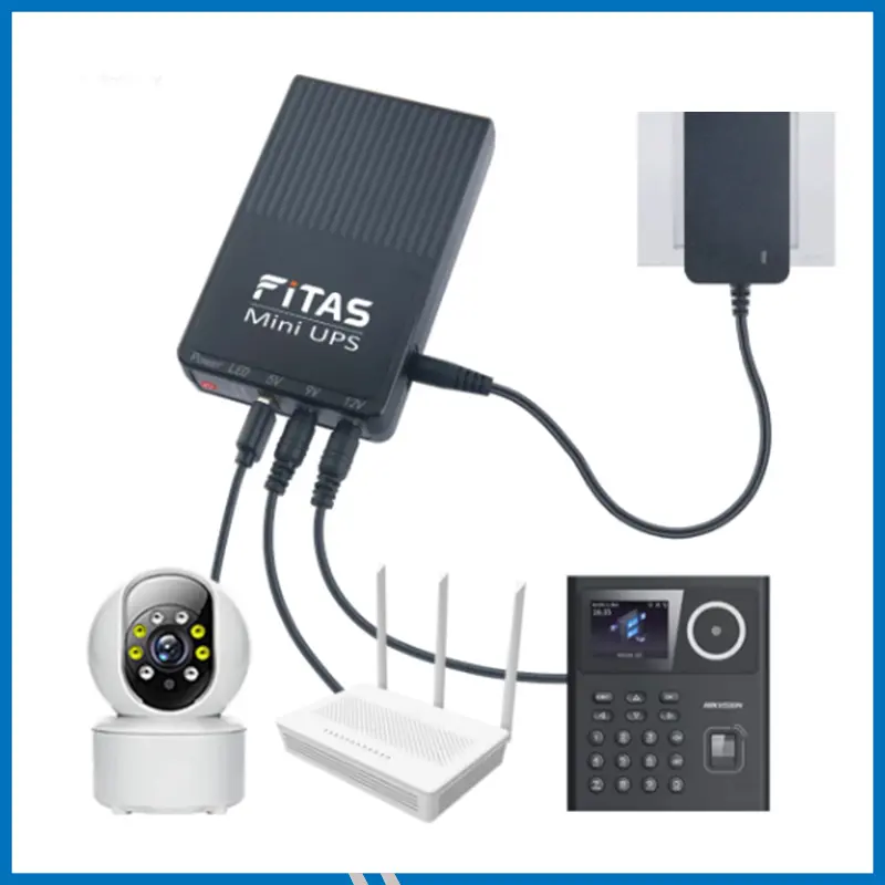 Mini UPS for Router, Onu, CCTV_ 5 12 12 Volt Output 10400 mAh battery (FITAS)