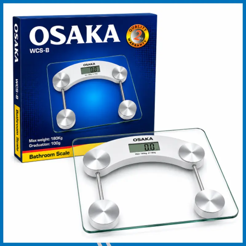 Osaka Digital Bathroom Weight scale Machine 180kg -Transparent