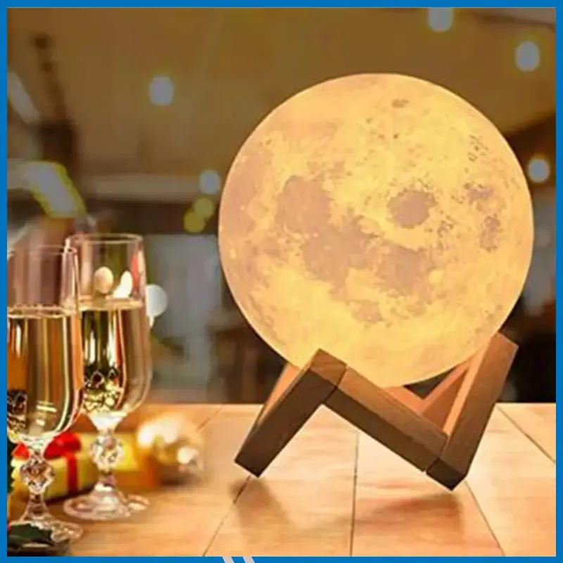 Rechargeable 3D Moon Lamp With Remote 8cm