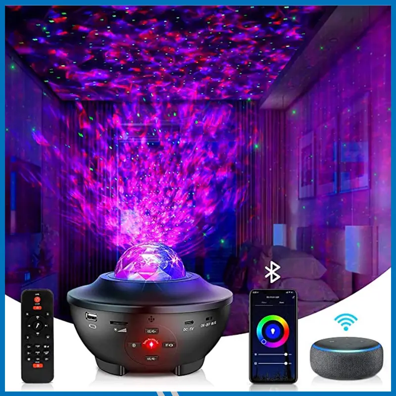 Galaxy Projector Star Starry Sky LED Night Light Projector Bluetooth Speaker Bedroom Lamp Universal Mini LED Lights Projector Light