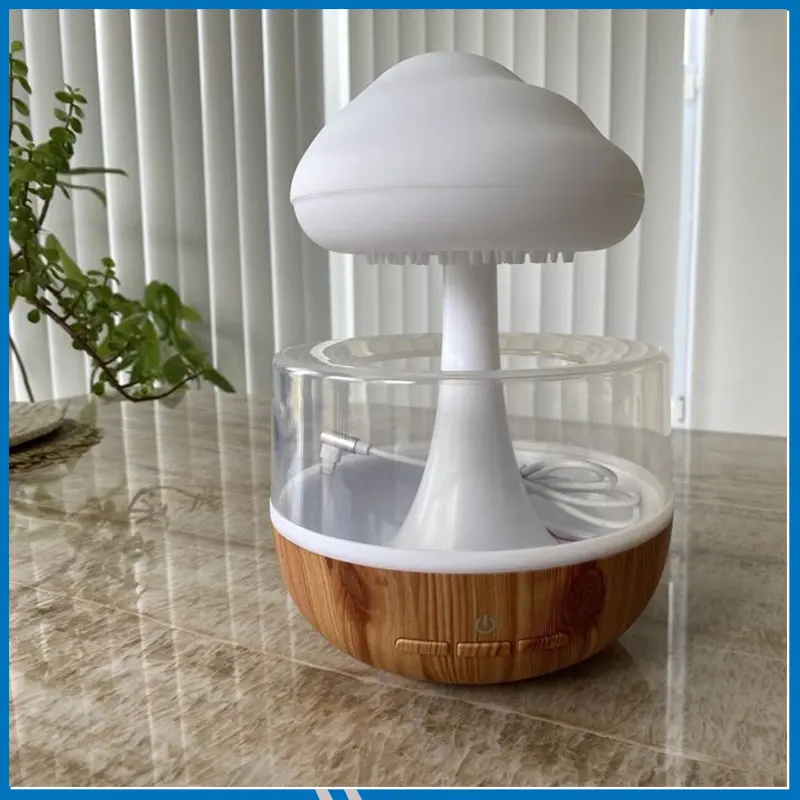 Rain Cloud Night Light Humidifier with Raining Water Drop Sound Oil Diffuser for Bedroom